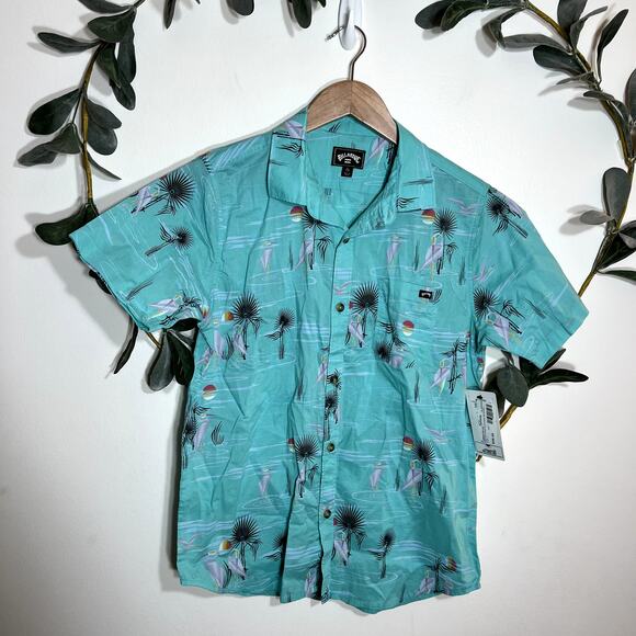 NWT Billabong Boys Sundays Floral SS Shirt - Picture 1 of 5